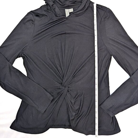 Sweaty Betty | Tori Twist Front Black Hooded Pullover Long Sleeves | Size 6 - Picture 9 of 12